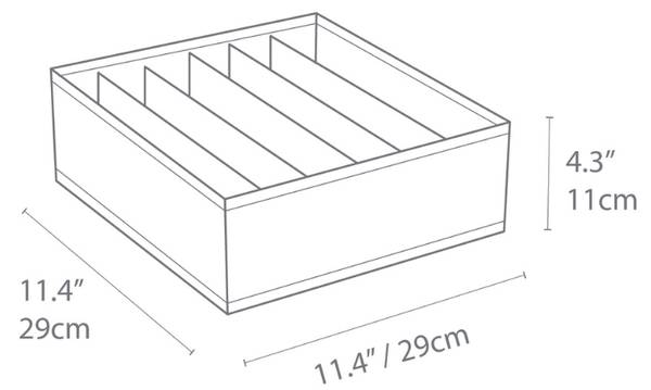 Organizer 6 Fächer breit SOFT Grau - Textil - 29 x 11 x 29 cm