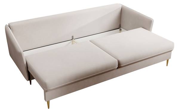 3-Sitzer Sofa VOLIO Grau - Samt - 221 x 90 x 100 cm