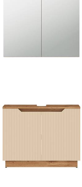 Meubles bain Lotta 59533 Beige - Cachemire - Imitation chêne dakota