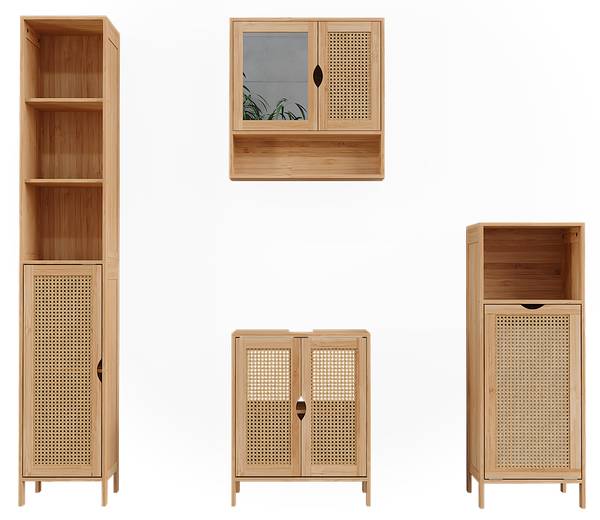 Badmöbel-Set Liora 52040 4er Set Braun - Hellbraun