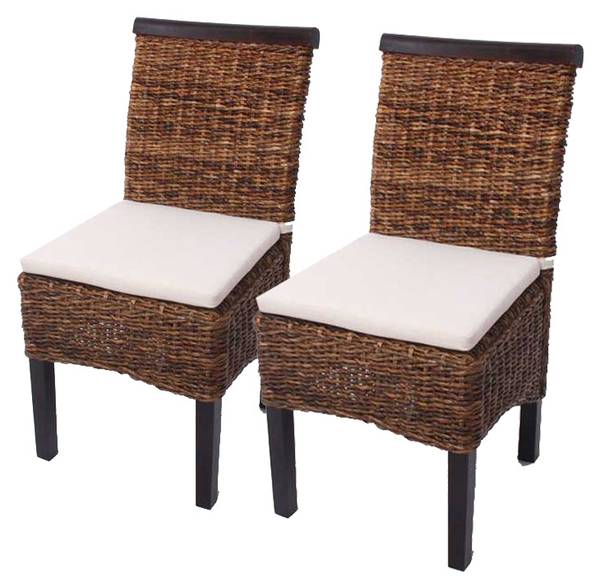 Esszimmerstuhl Acireale (2er-Set) Braun - Rattan - 47 x 93 x 43 cm