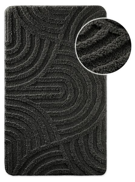 Badteppich Fiete Anthrazit - Grau - 80 x 150 cm