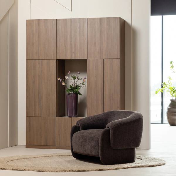 Sessel Moru Braun - Chenille - Microfaser - Polyester - 90 x 71 x 83 cm