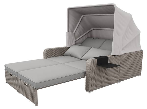 Gartenlounge Rhea Ⅳ Grün - Metall - Polyrattan - 130 x 152 x 126 cm