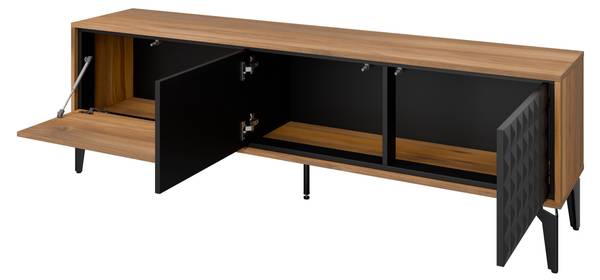 TV-Lowboard Ella Schwarz - Braun - Holzwerkstoff - 190 x 60 x 40 cm