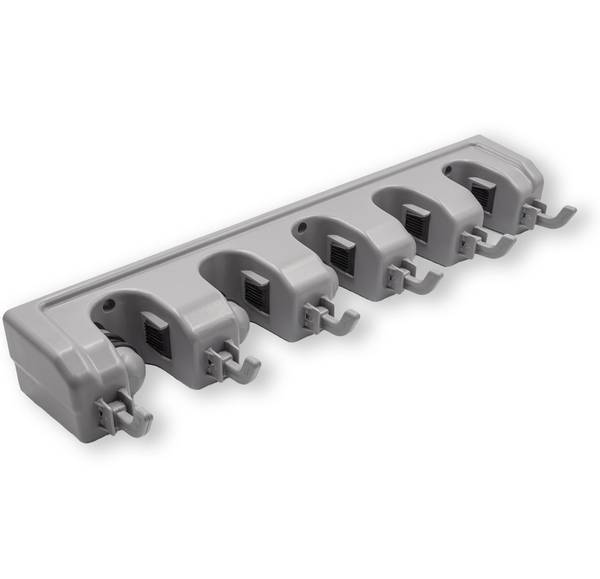 Gerätehalter Gustav Grau - Kunststoff - 12 x 7 x 43 cm