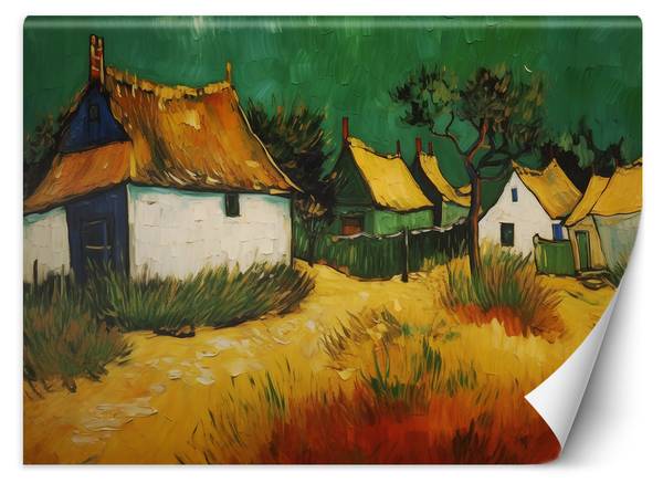 Fototapete Strohgedeckte Häuschen 350 x 245 cm