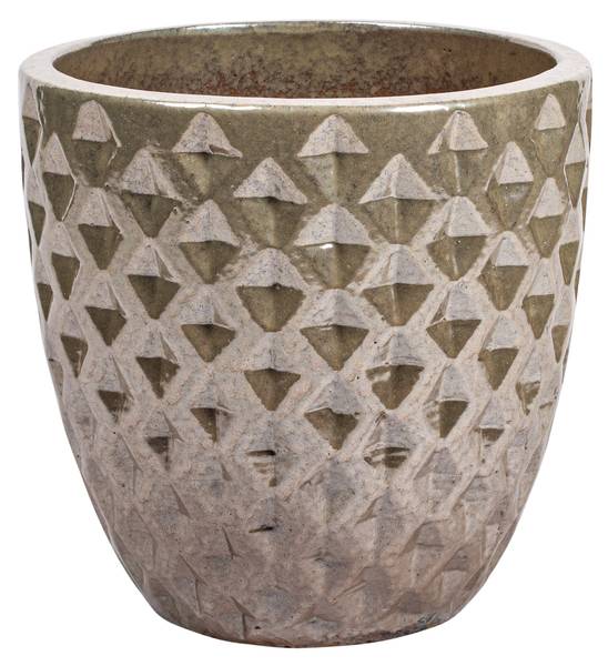 Topf MINDY 4er-Set Weiß - Keramik - 44 x 42 x 44 cm