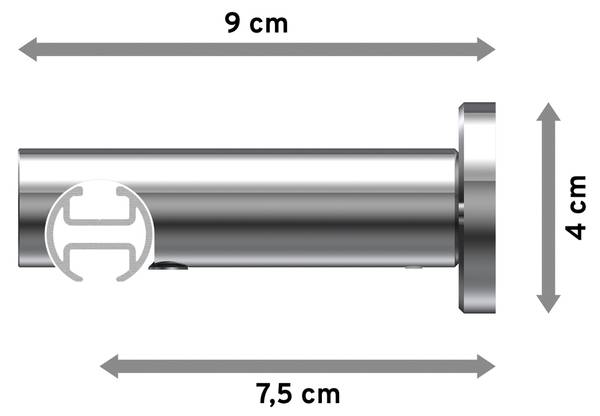 Innenlaufstange 1-Lauf Platon Verano Breite: 240 cm