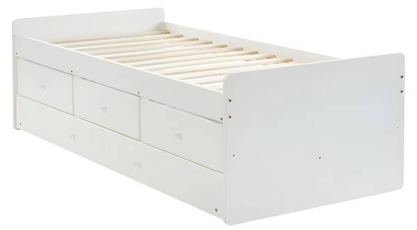 Bettrahmen TITOUAN Weiß - Holz teilmassiv - 96 x 60 x 193 cm