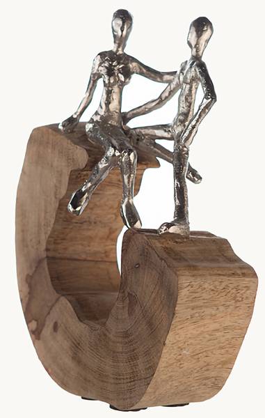 Skulptur Secure Silber - Metall - 25 x 27 x 9 cm
