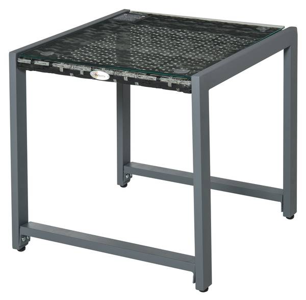 Beistelltisch 867-033 Grau - Aluminium - Sicherheitsglas - 495 x 50 x 50 cm