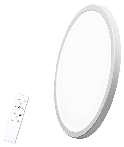 LED Deckenlampe RGB CE1133 Weiß - Kunststoff - Polyrattan - 34 x 3 x 34 cm