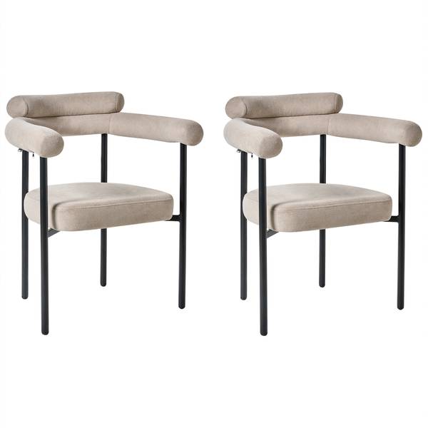 Stuhl LYNEY 2-tlg Beige - Schwarz