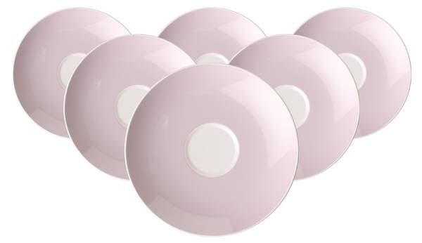 Kaffeeuntertassen Rose Garden 6er Set Pink - Porzellan - 15 x 3 x 15 cm