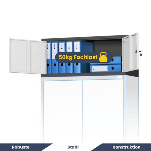Schrankerweiterung für Aktenschrank Grau - Stahl - 90 x 38 x 40 cm