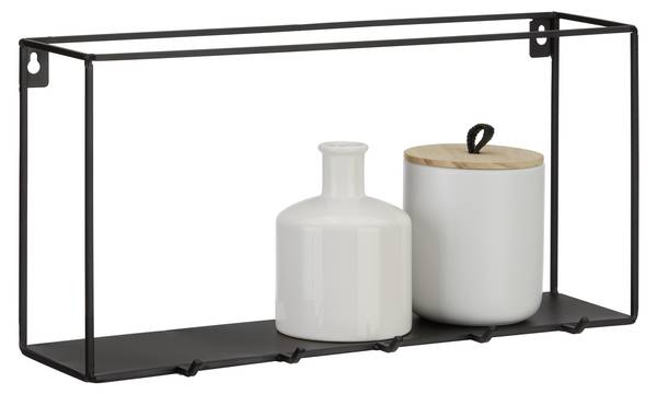 Wandboard MILA 2 Schwarz - Metall - 40 x 13 x 20 cm
