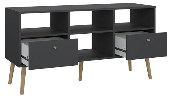TV-meubel Bodo grijs - deels massief hout - 118 x 61 x 40 cm