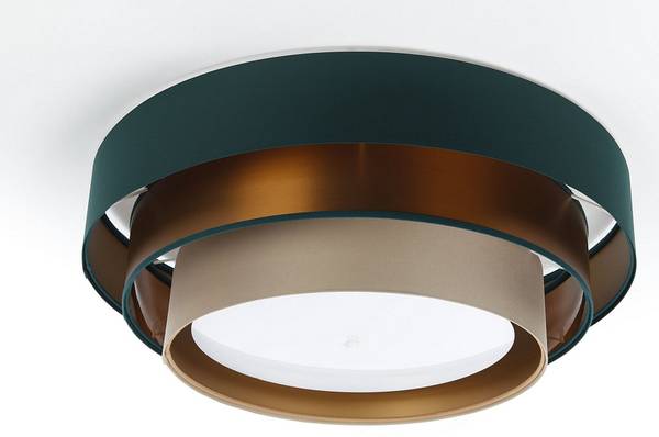 Deckenleuchte Triniti Elegant Beige - Kupfer - Dunkelgrün