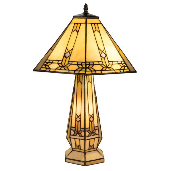 Tiffany Tischlampe 7608 Weiß - Glas - 42 x 58 x 42 cm