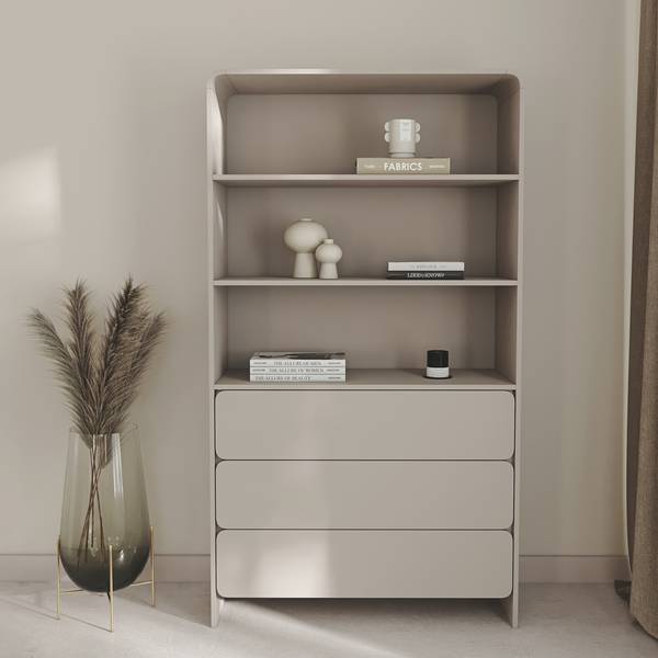Staande kast LUMMO grijs - melamine - 100 x 200 x 39 cm