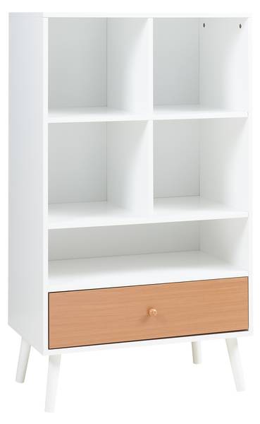 Bücherregal Reyljand Teak Dekor - Weiß