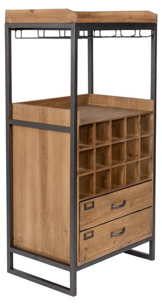 Weinschrank EDGAR Braun - Massivholz - 56 x 113 x 38 cm