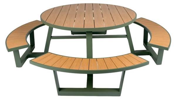 Picknicktisch Bermuda Grün - Aluminium - 250 x 75 x 250 cm