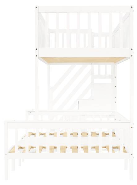 Etagenbett AtticLucyⅠ Weiß - Holzwerkstoff - Massivholz - 126 x 170 x 253 cm