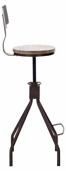 Barhocker Elko 2er Set Braun - Metall - 45 x 93 x 45 cm