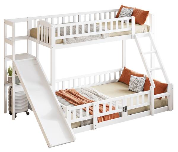 Kinderbett ｜K-357 Weiß - Holzwerkstoff - 163 x 159 x 242 cm