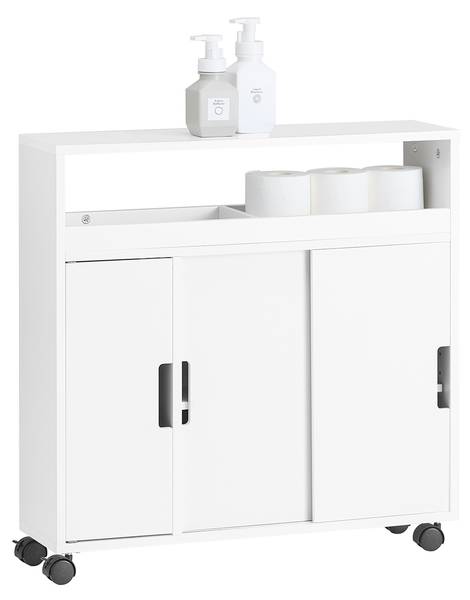 Armoire Salle de Bain BZR02-W Blanc - Bois manufacturé - 70 x 71 x 20 cm