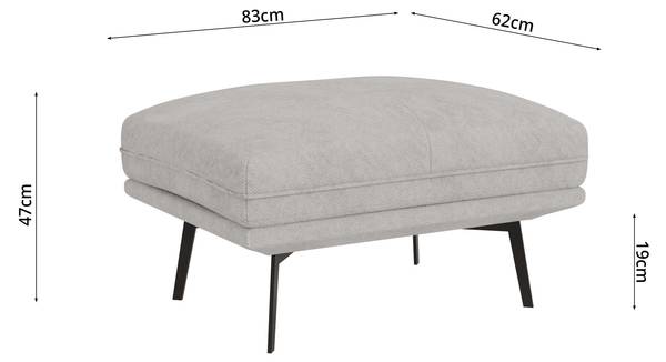 Gestoffeerde hocker Maja grijs