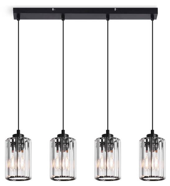 Pendelleuchte Marshall Schwarz - Metall - 5 x 140 x 58 cm
