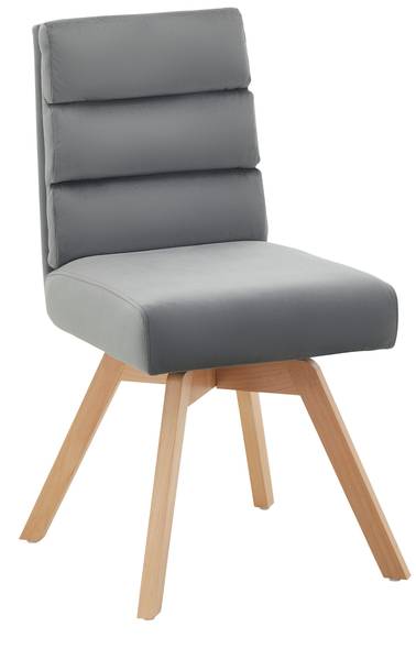 Stuhl KATRIN Grau - Massivholz - Textil - 45 x 88 x 62 cm