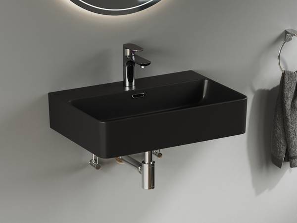 Waschbecken Pure Essence Schwarz - Keramik - 60 x 14 x 42 cm