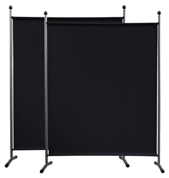 2er Set Paravent Delta Schwarz - 150 x 190 cm