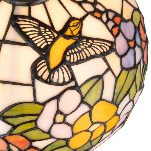 Tiffany Tischlampe Kolibri 7030 Weiß - Glas - 30 x 47 x 30 cm