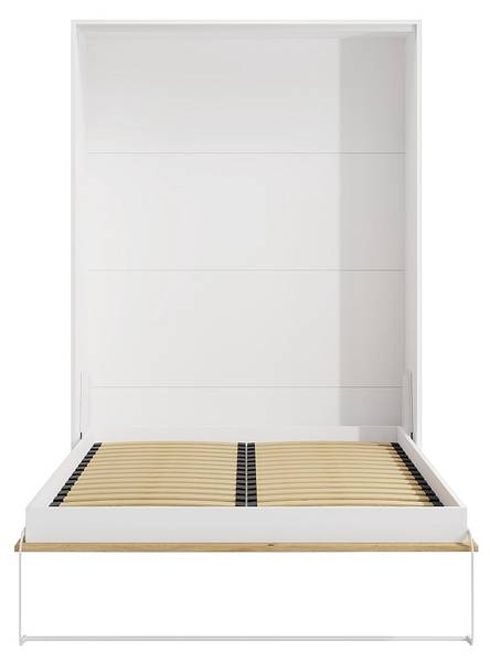 Lit escamotable BEGANIO Beige - En partie en bois massif - 239 x 225 x 159 cm