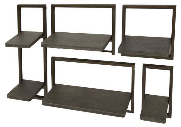 Wandregal FERRO 5er-Set Braun - Massivholz - 65 x 35 x 18 cm