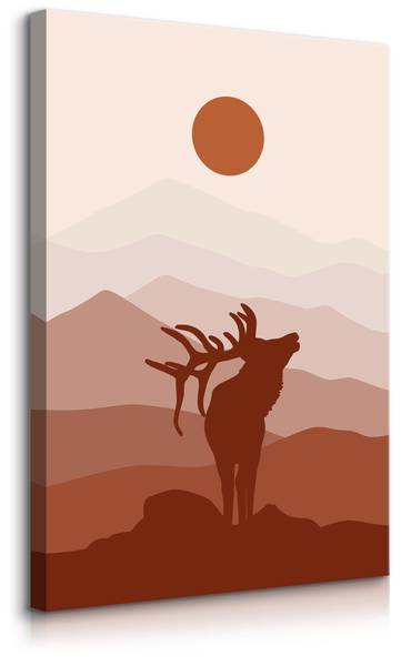 Leinwandbild Hirsch 80 x 120 x 120 cm
