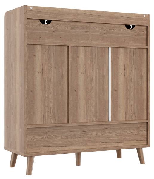 Schuhschrank NaturWoody Ⅳ Weiß - Holzwerkstoff - 90 x 100 x 35 cm