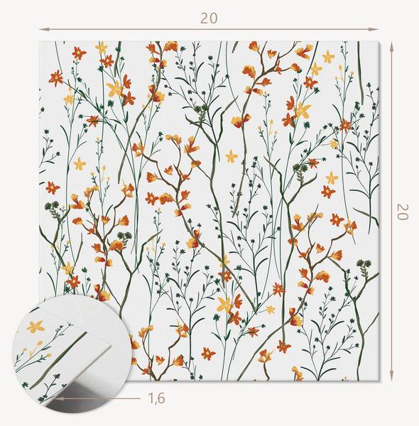 Vinylfliese BlumenHinte 20er-Set 20 x 20 cm