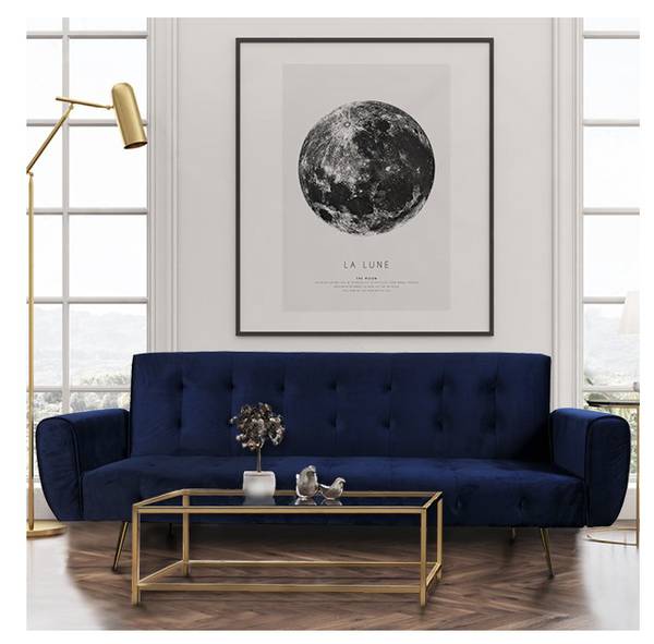 Schlafsofa ODIN Blau - Holz teilmassiv - 79 x 80 x 210 cm