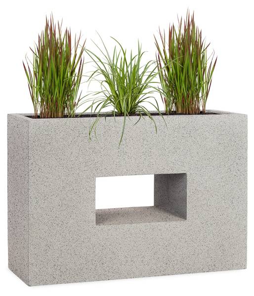 Pflanzkübel VISTA Hochbeet Grau - Fiberglas - 75 x 52 x 27 cm