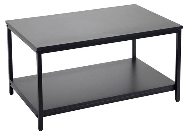 Couchtisch mit Ablage Materialmix Schwarz