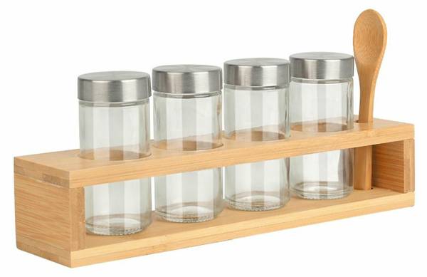 Behälter 01-28763 Untersetzer 6er Set Braun - Bambus - 30 x 10 x 6 cm