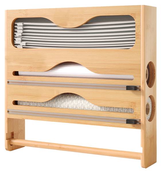 Wandrollenhalter Küche Braun - Holzverbundwerkstoff - 35 x 33 x 7 cm