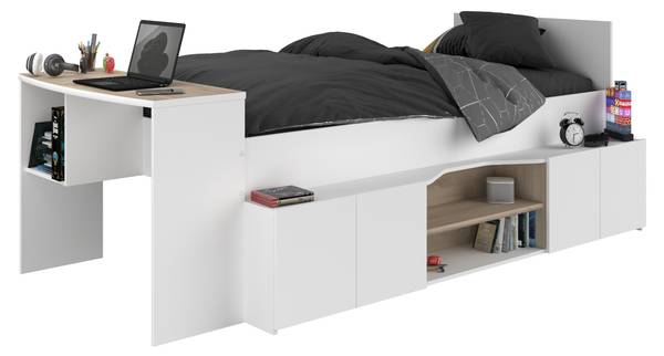 Hochbett Cleo1 Holzwerkstoff - 241 x 90 x 116 cm