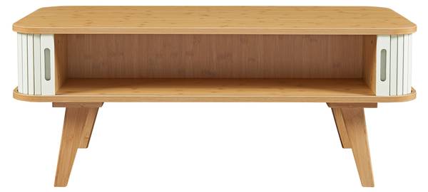 Couchtisch Tysvær Weiß - Bambus - Holzwerkstoff - 100 x 40 x 50 cm